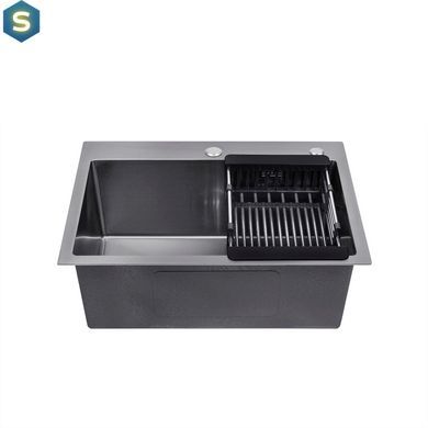 Кухонна мийка Kroner KRP Schwarze - 5843HM PVD (3,0/1,0 мм) CV022794, Чорний/золото