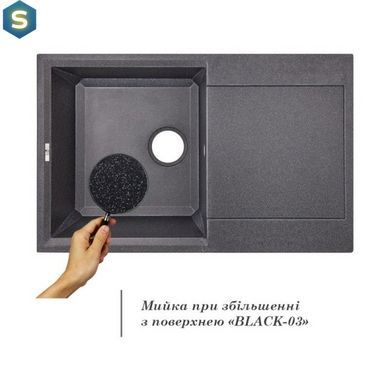 Кухонна мийка Lidz 790x495/230 BLA-03 (LIDZBLA03790495230), Чорний/золото