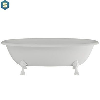 Ванна отдельностоящая матовая Amidicon Olimpia 180x90 белая из литого камня белые ножки OLIMPIA_180_nizhk_MAT