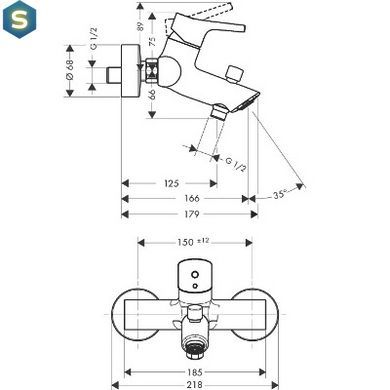 Смеситель для ванны Hansgrohe Talis S 72400000