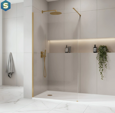 Душова стінка Rea Flexi 120x195 transparent brushed gold KPL-K99260, прозорий, золотий