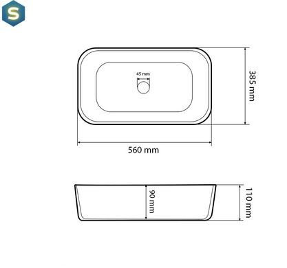 Умывальник VBI Vestone 55 white накладний VBI-017001, Білий