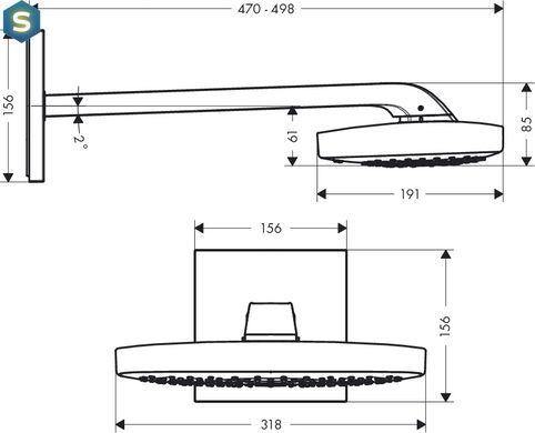 Верхний душ Hansgrohe Raindance Select E 300 3jet 26468000