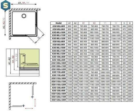 Душова кабіна Radaway Idea KDD 110Lx120R 387063-54-01L+387064-54-01R