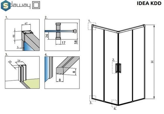 Душова кабіна Radaway Idea KDD 110Lx120R 387063-54-01L+387064-54-01R