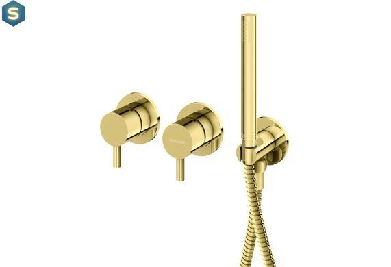Змішувач для ванни Kohlman Axel gold + BOX прихованого монтажу KPL-QW260AGDW, Золотий