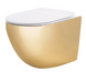 Підвісний унітаз Rea Carlo Mini Tornado NF безободковий 49x36,5 см gold із кришкою white REA-C6808, Золотий