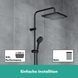 Душова система Hansgrohe Vernis Shape Showerpipe 240 1jet EcoSmart з термостатом Matt Black 26429670