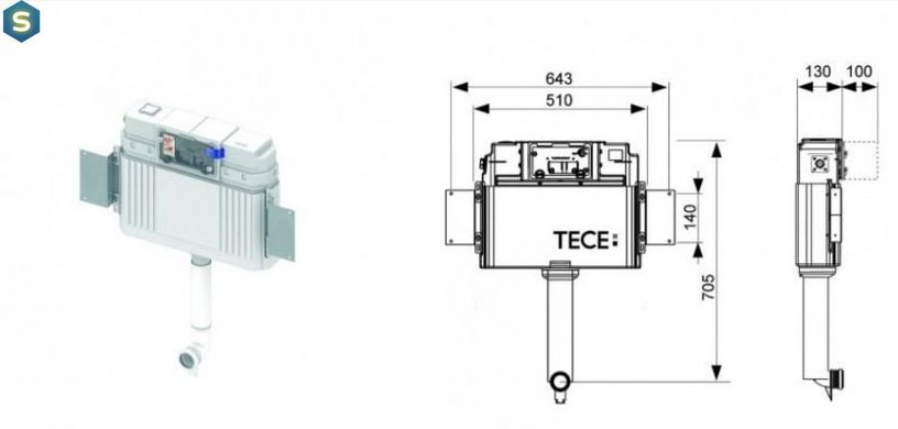 Комплект бачок прихованого монтажу Tece 9041008 + унітаз Simas Vignoni Rimles VI01+VI004 з кришкою Soft Close Slim, Білий