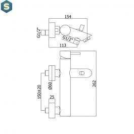Змішувач для ванни Paffoni Light chrome LIG022CR, Хром