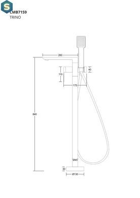 Смеситель для ванны Corsan Trino хром напольный CMB7159CH, Хром