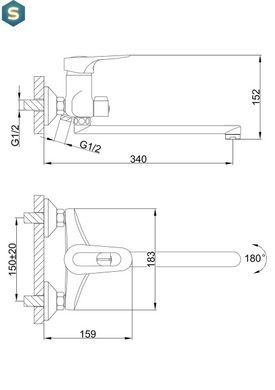 Смеситель для ванны Frap F22004, хром, Хром