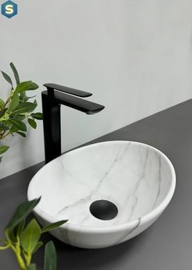 Умивальник (раковина) VBI PARMA S MARBLE NATURE GLOSSY накладний, Мармур