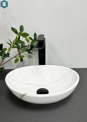 Умивальник (раковина) VBI PARMA S MARBLE NATURE GLOSSY накладний, Мармур
