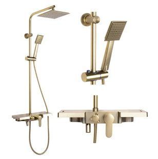 Душова система Rea Bravo brushed gold з виливом REA-P4121, Золотий