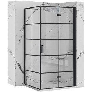 Душова кабіна Rea Molier 80x100 black REA-K8412 + REA-K6963, Черный матовый, Універсальна, прозорий, чорний матовий