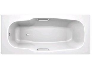 Ванна сталева Koller Pool Atlantica 180x80 з антисліпом і ручками B80JTI00E+APMROS100+Fresh