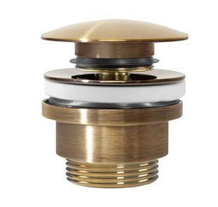 Донный клапан для раковины Rea click-clack antique brushed gold универсальный REA-A8110, Бронза