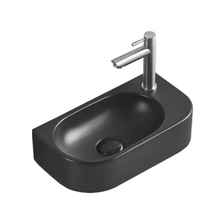 Умивальник Mexen Viera 40 black matt лівий накладний підвісний MEX-21274085L, Черный матовый