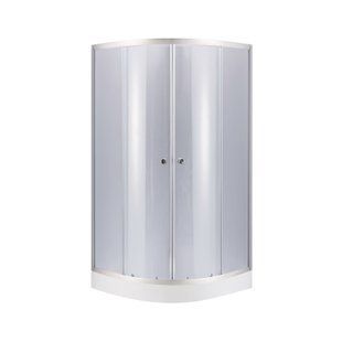 Набір: Lidz душова кабіна Latwa SC80x80.SAT.LOW.GR, скло тоноване 4 мм + піддон Kupala, Хром матовий, Універсальна, тонованний