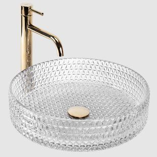 Умивальник Rea Cristal 39 transparent накладний REA-U8881, Прозрачный