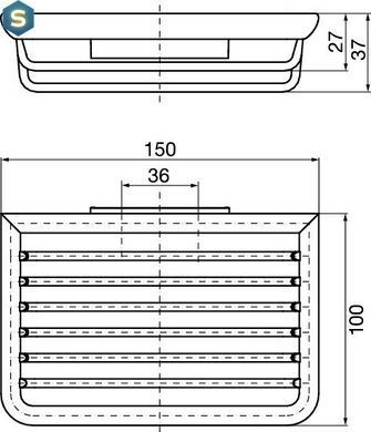 Мыльница Emco System 2 подвесная хром 150x100x37 мм 3545 001 01, Хром