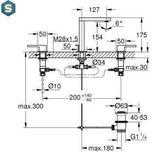 Смеситель для умывальника Grohe Plus 20301003