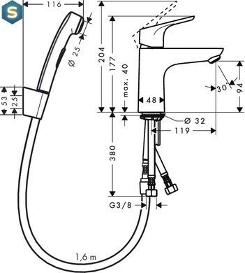 Змішувач з гігієнічною лійкою Hansgrohe Focus E2 31927000