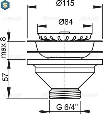 Зливний клапан для мийки Alcaplast A37