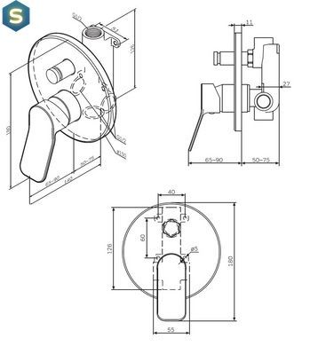 Змішувач прихованого монтажу AM.PM X-Joy F85A45000, Хром