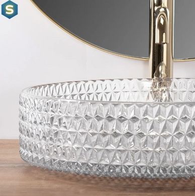 Умывальник Rea Cristal 39 transparent накладной REA-U8881, Прозрачный