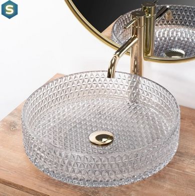 Умывальник Rea Cristal 39 transparent накладной REA-U8881, Прозрачный