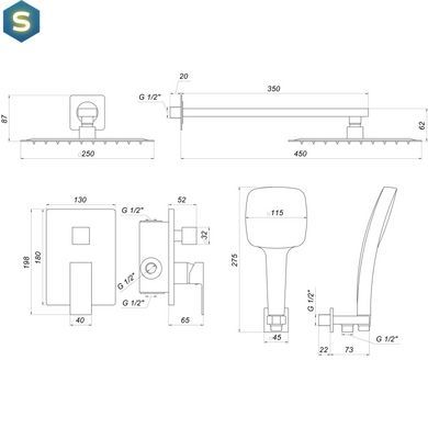Душова система Globus Lux Smart GLM-205-GP, Графит