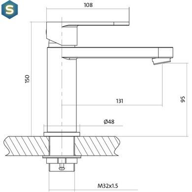 Смеситель для умывальника Cersanit Elio S951-147, Хром