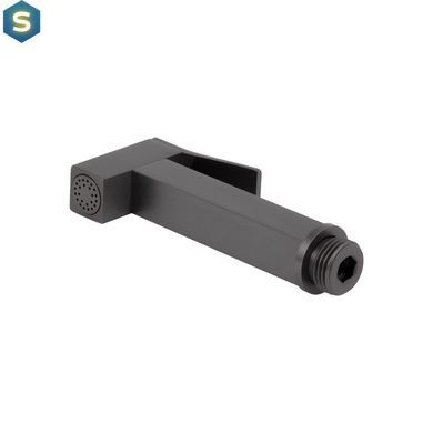 Смеситель с гигиенической лейкой Qtap Gemini QTGEM272GMB45692 Gunmetal Black PVD, Шлифованный черный хром
