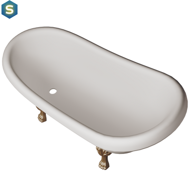Ванна отдельностоящая глянцевая Amidicon Symphony 167x78 белая из литого камня золотые ножки SYMFONIYA_167_g_HL, Белый