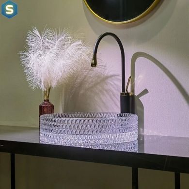 Умывальник Rea Cristal 39 transparent накладной REA-U8881, Прозрачный
