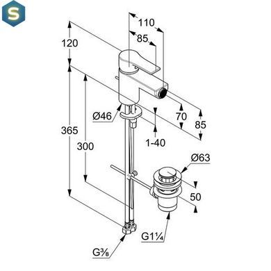 Смеситель для биде Kludi Zenta SL 485300565, Хром