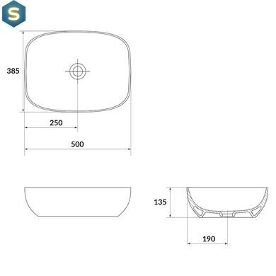 Умивальник на стільницю Cersanit Larga прямокутний 50x38 білий EW K677-003