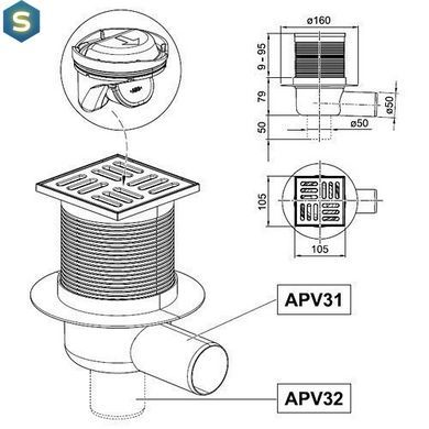 Сливной трап Alcaplast APV32