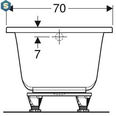 Ванна акрилова Geberit Selnova Square 170x70 554.384.01.1 + ніжки, Білий