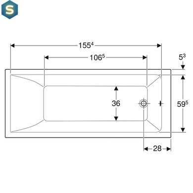 Ванна акрилова Geberit Selnova Square 170x70 554.384.01.1 + ніжки, Білий