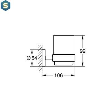 Стакан с держателем для ванной комнаты Grohe QuickFix Start 411942430, Черный/золото