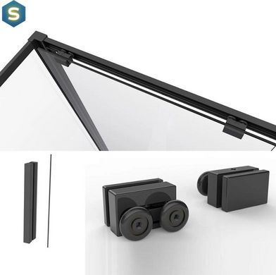 Душова кабіна Dusel DSL191B+DSL195B Black Matt 1200x800x1900, Черный матовый, прозорий, чорний матовий, 120x80