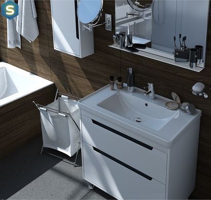 Тумба з умивальником Sanwerk "Грета" 80 біла з умивальником "Канте" MV0000621, Білий