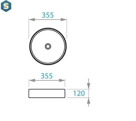 Умивальник Koller Pool Round Arc на стільницю 355x355 мм RA-0355-WB, Білий