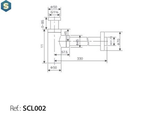 Сифон для умивальника Imex хром SCL002, Хром