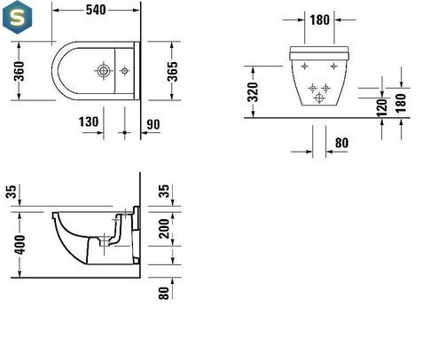 Биде подвесное Duravit Starck 3 2230150000, Белый