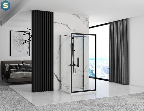 Душова кабіна Rea Rapid Fold 90x80 black REA-KPL-09913, Черный матовый, Універсальна, прозорий, чорний матовий