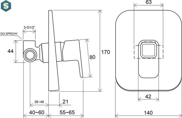 Смеситель скрытого монтажа Ravak 10&deg; TD 062.00 X070069, Хром